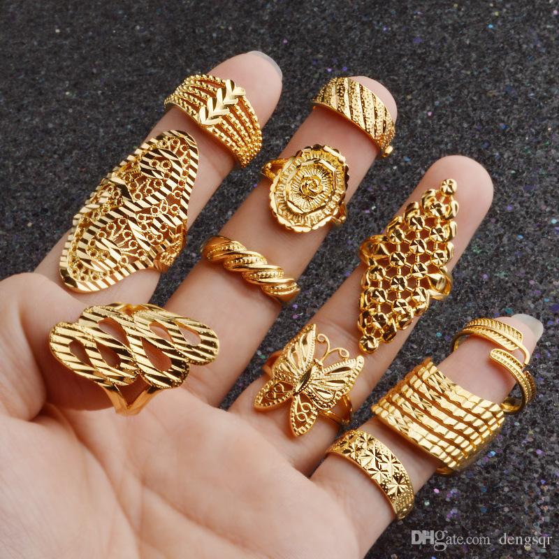 Ethiopia Dubai Big Gold Color Ring For Women Exaggerated Crystal Ring  Copper Finger Rings Bridal Party Jewelry Anel Gifts - AliExpress